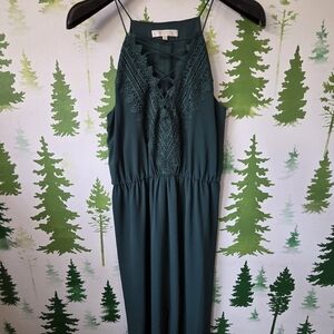 Wayf Lace Halter Tie Up Maxi Dress